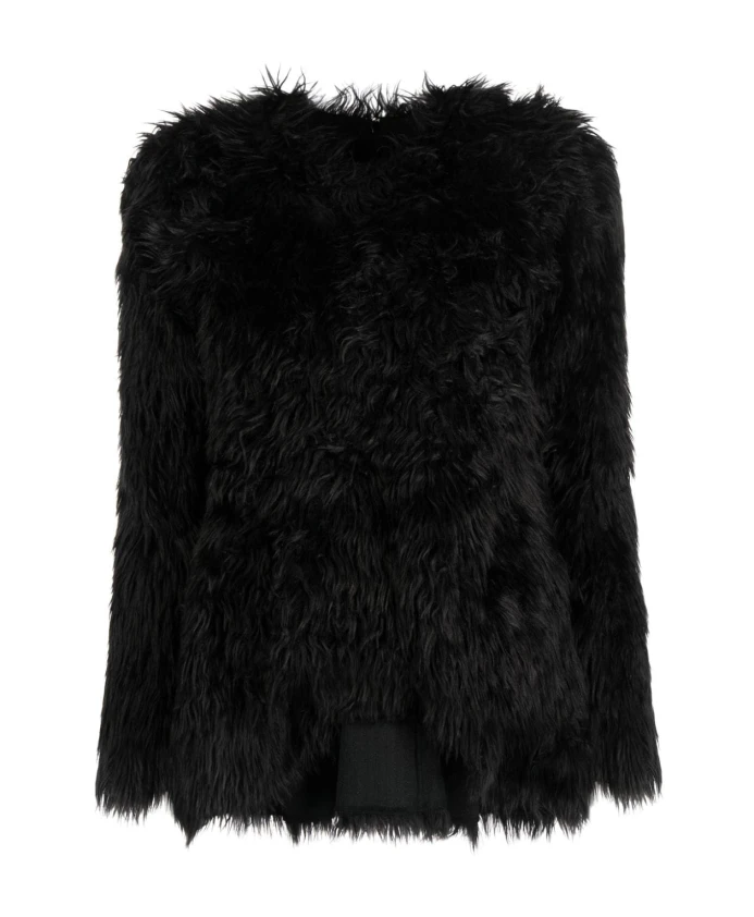 

Топ S из искусственного меха с длинными рукавами Comme Des Garçons, черный