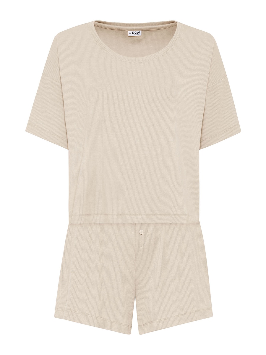 

Короткий пижамный комплект LSCN by LASCANA, кремовый