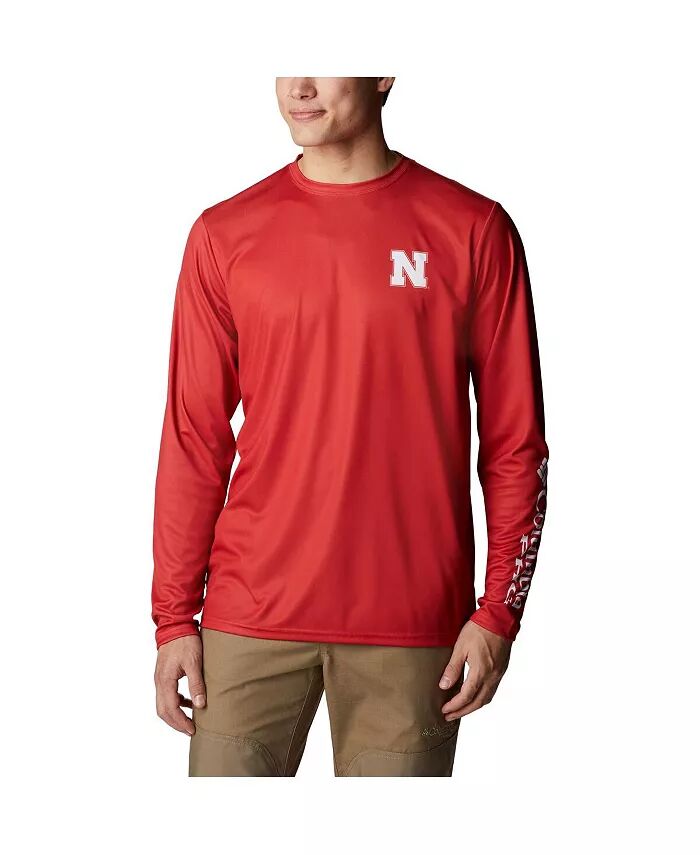 

Футболка мужская Scarlet Nebraska Huskers Terminal Shot Omni-Shade Omni-Wick с длинным рукавом Columbia