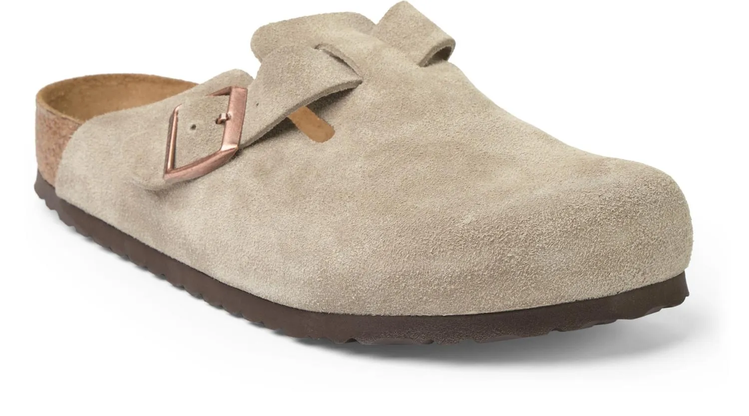 Boston Сабо с мягкой стелькой для мужчин Birkenstock, Taupe Suede — фото 3