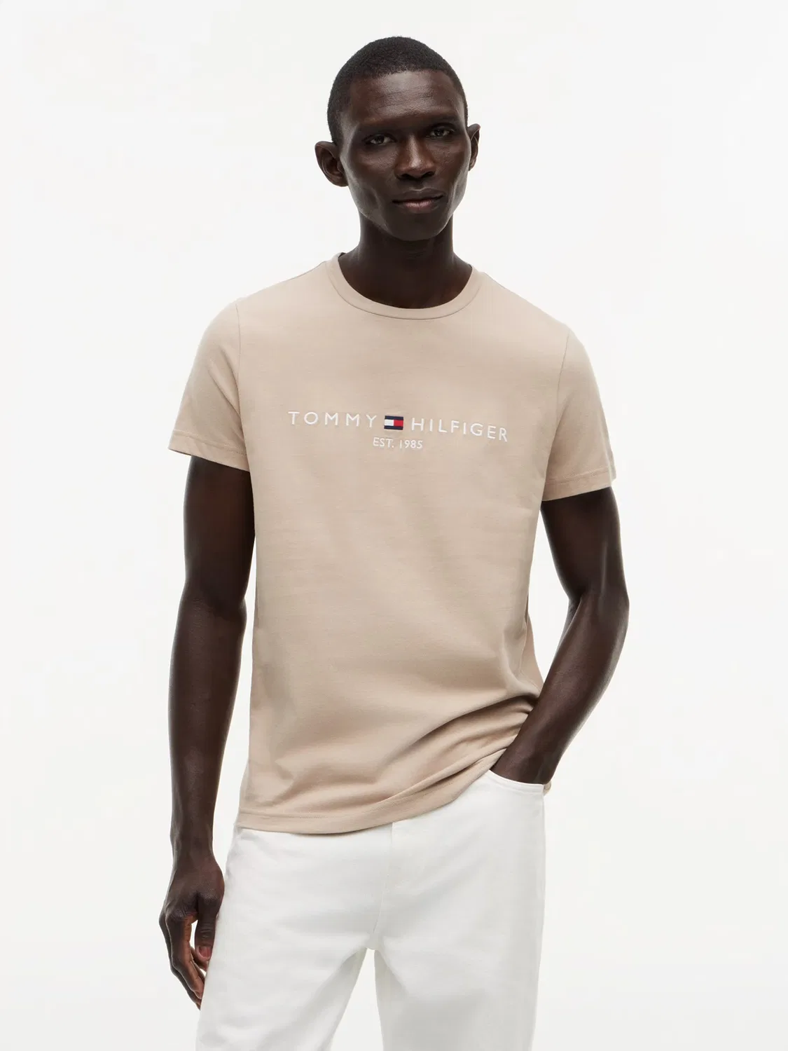 Футболка прямого кроя Tommy Hilfiger, Beige — фото 2
