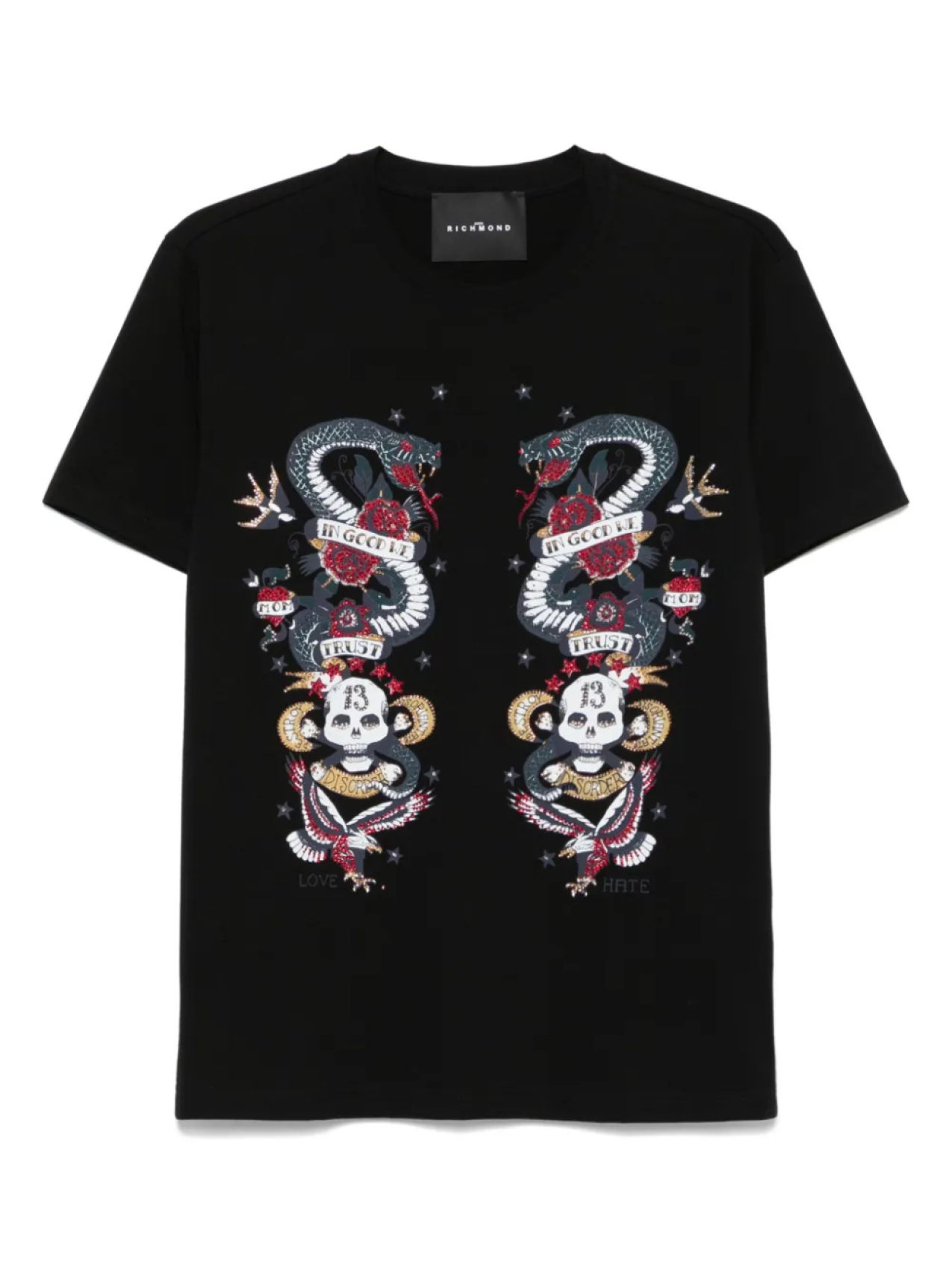 

John Richmond graphic-print Футболка, черный