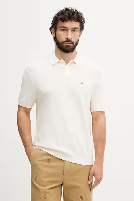 Свитер-поло мужское бежевый, Tommy Hilfiger