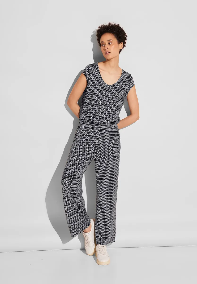 

Брюки из ткани STREET ONE с узором колор-блок, синий