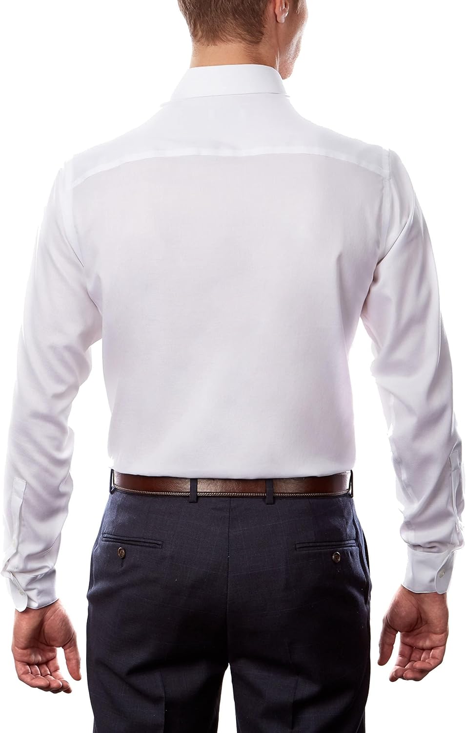Мужская рубашка Calvin Klein, классического кроя, не глажущаяся, однотонная, White — фото 2