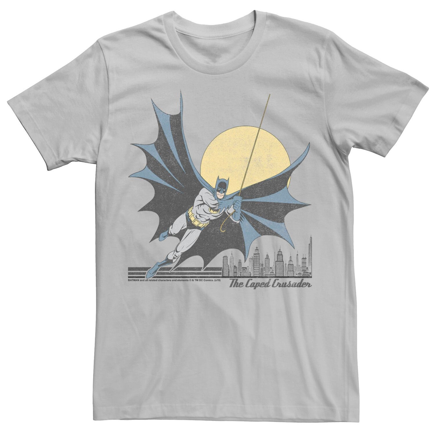 

Мужская футболка с портретом Batman Night Swing DC Comics, серебристый