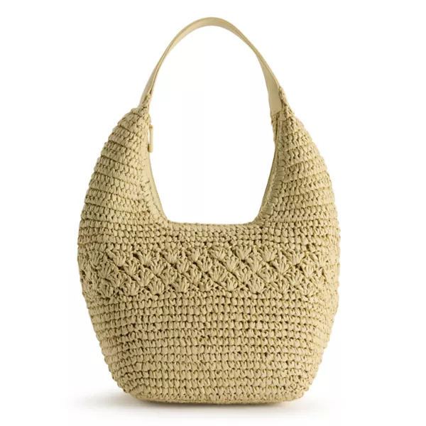 

Оливковая ажурная сумка через плечо с ракушками Lc Lauren Conrad, цвет light natural straw
