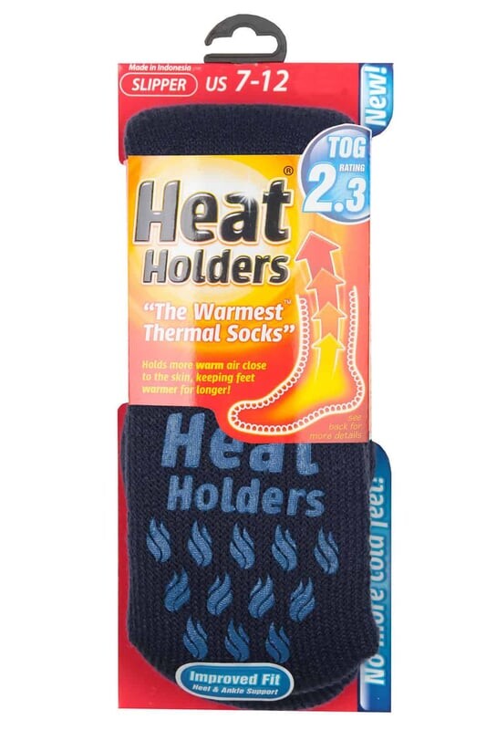 Мужские термоноски-тапочки с держателем тепла Heat Holders, синий — фото 2