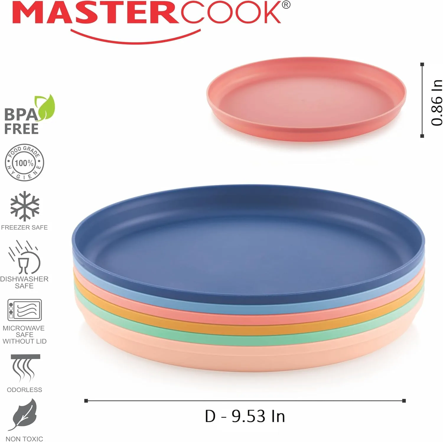 Набор детских тарелок Mastercook, 6 шт, многоцветный — фото 2