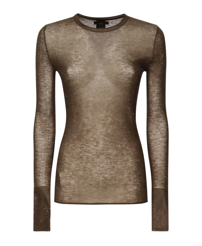 

Коричневый свитер с длинными рукавами Pinko, коричневый