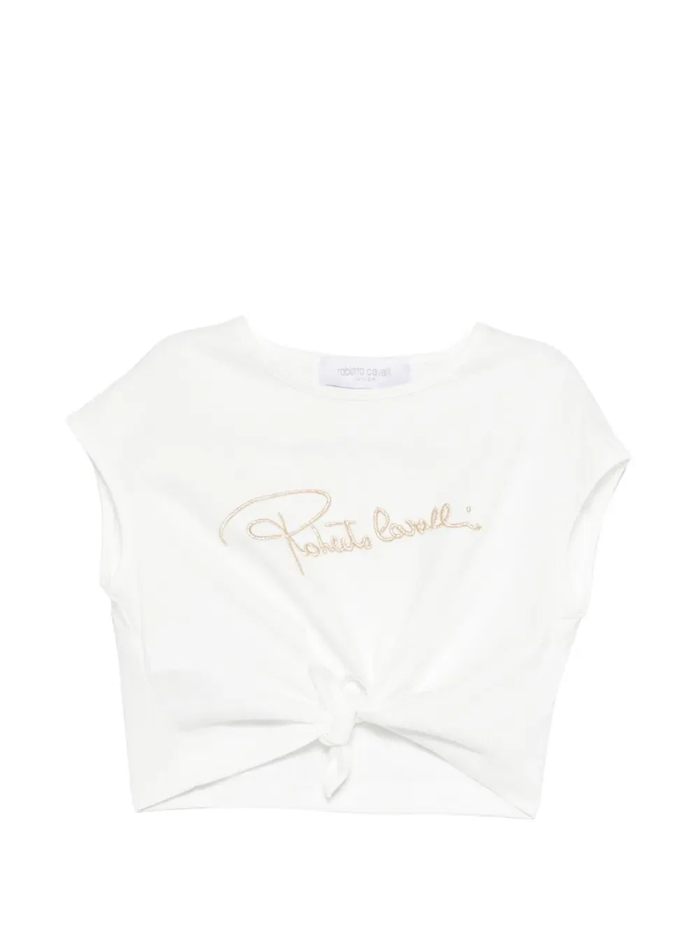 Футболка с узлом Roberto Cavalli Junior, белый