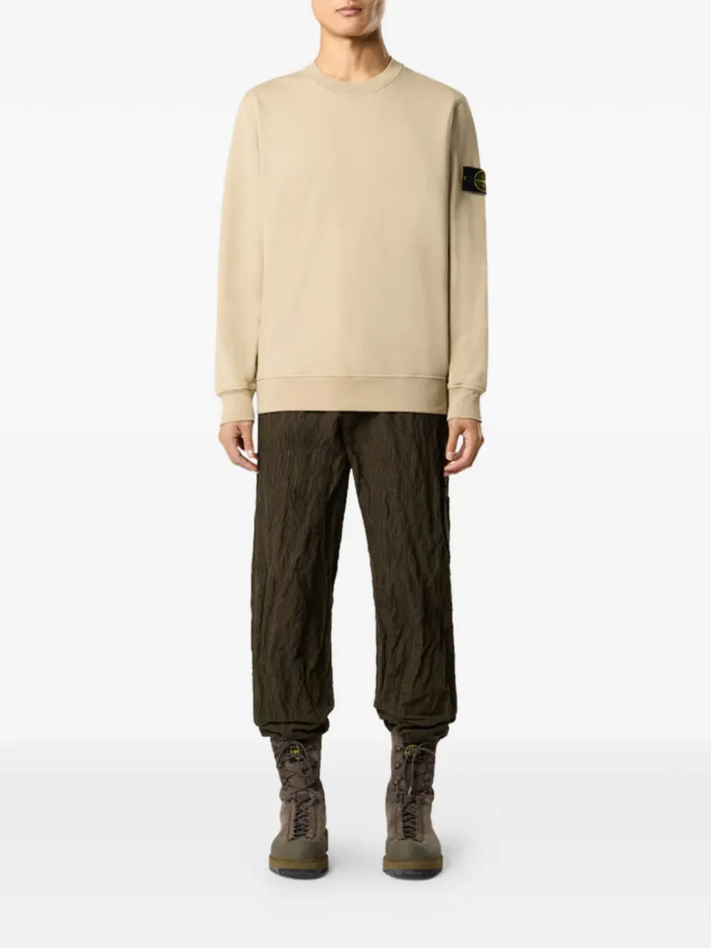 Толстовка с нашивкой Stone Island, нейтральный — фото 2
