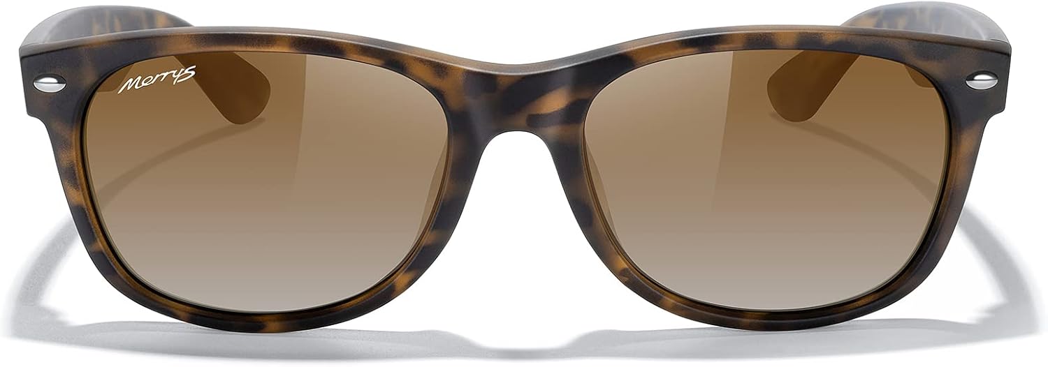 

Солнцезащитные очки MERRY'S Polarized Unisex Shades для мужчин и женщин, винтажные поляризованные солнцезащитные очки с зеркальными линзами, Matte Leopard Frame/Brown Gradient Lens