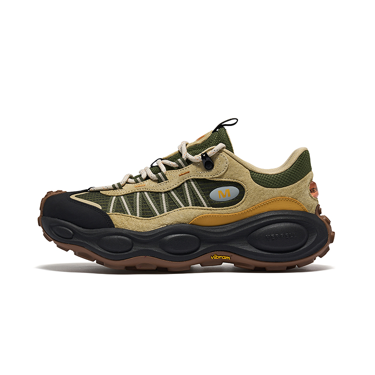 

MERRELL Мужские низкие ботинки для альпинизма и походов, цвет зеленый хаки