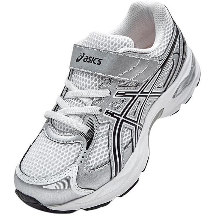 Кроссовки для бега для детей от 3 до 7 лет. ASICS, серебряный/белый/черный — фото 3