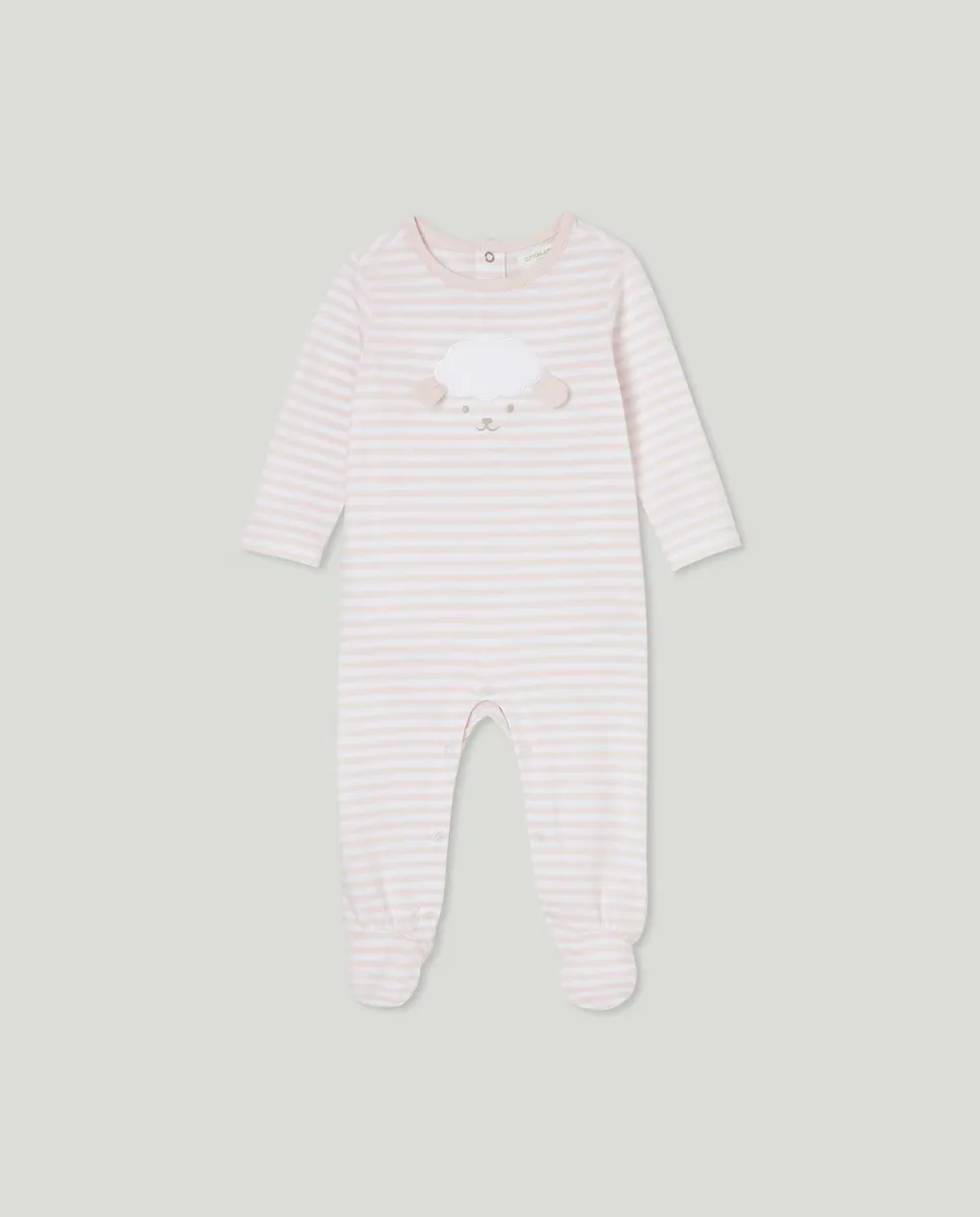 

Длинная девочка в полосатый комбинезон Cotton Juice, цвет Rosa