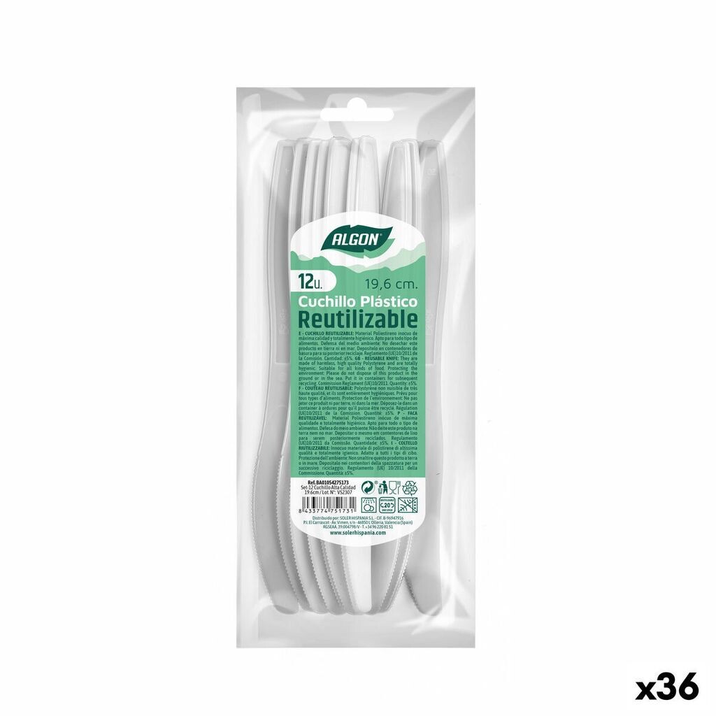 

Набор ножей Algon Reusable Белый 36 шт. 19,6 см