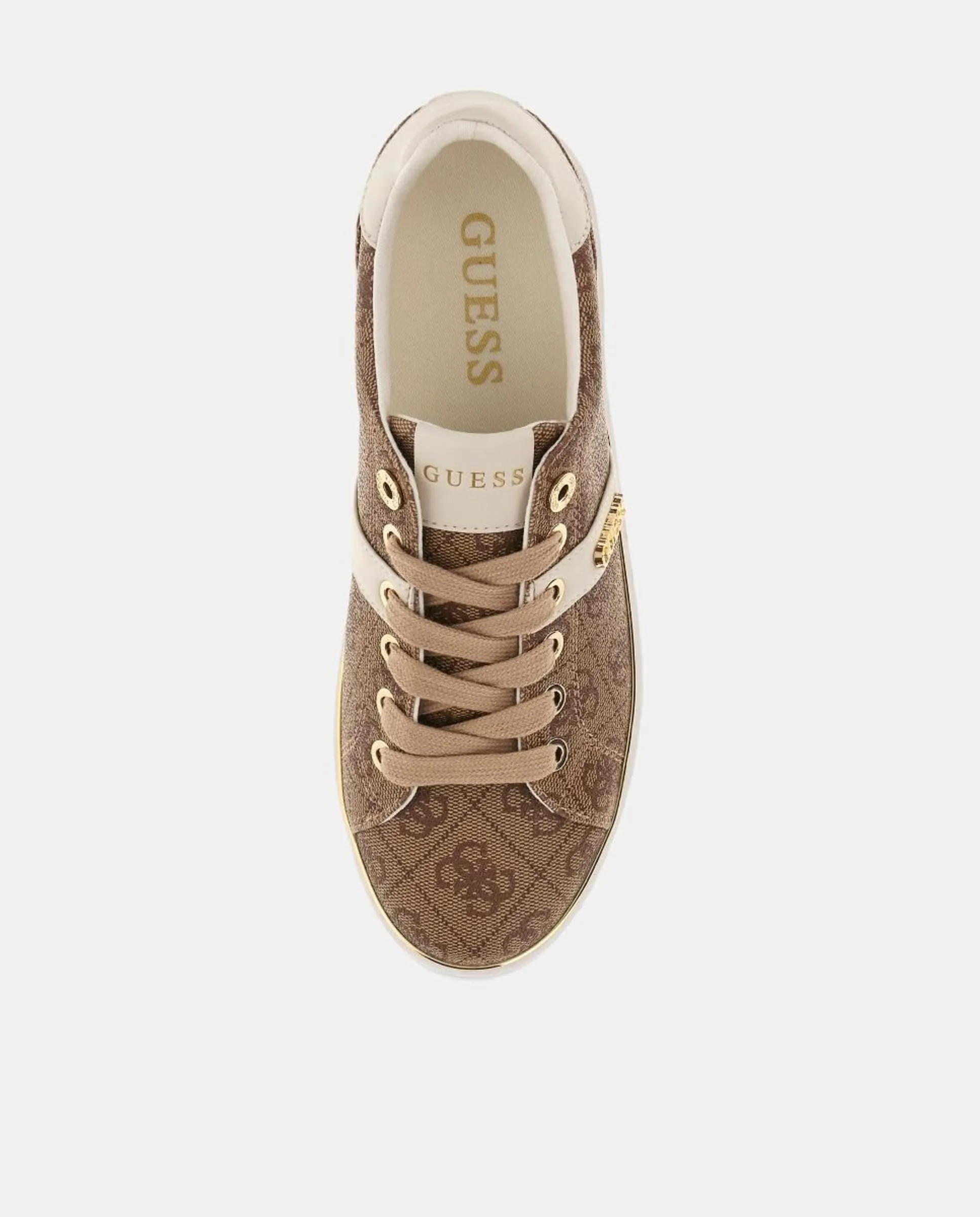 Женские низкие кроссовки модели Britz Guess, бежевый — фото 3
