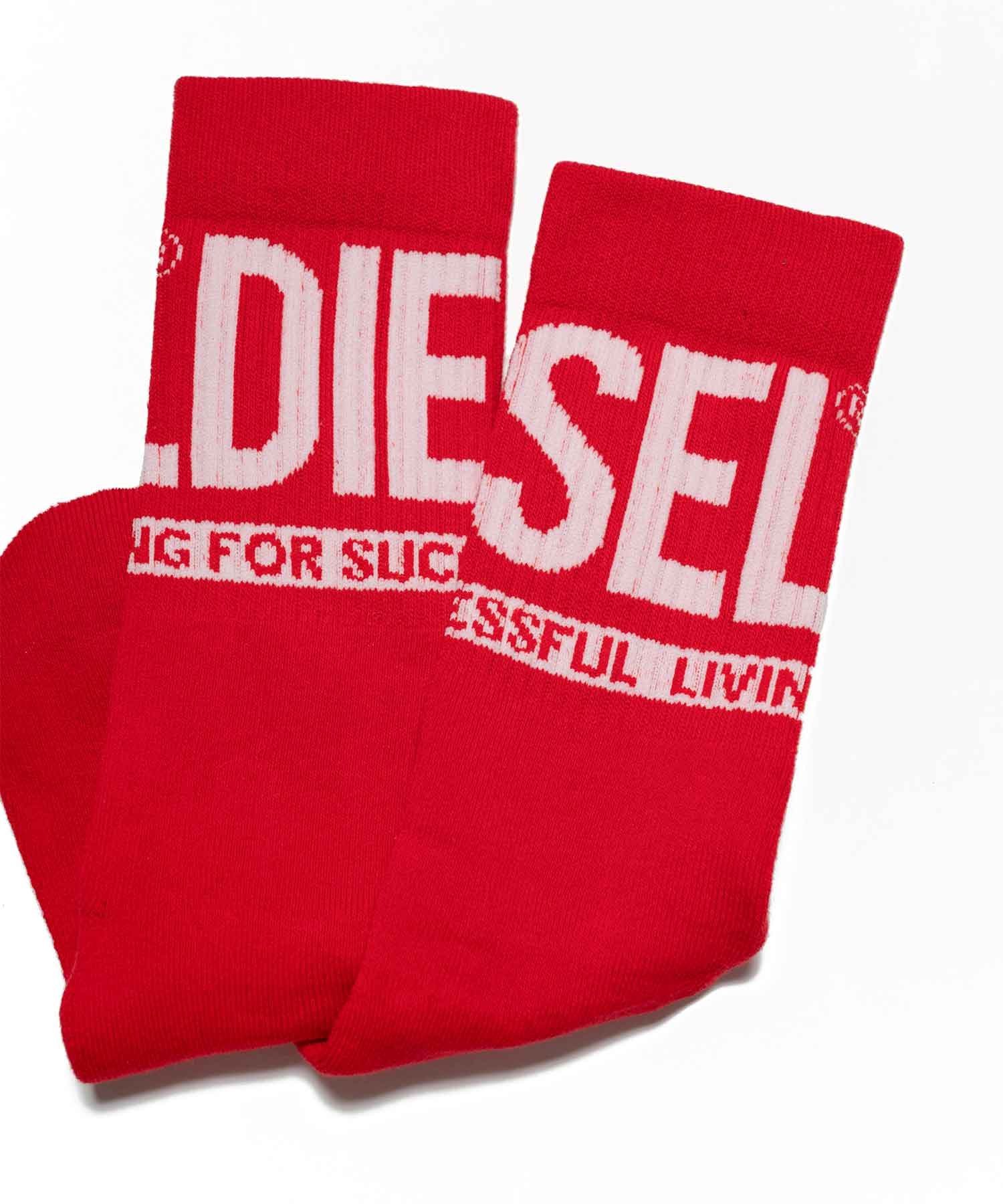 Детские носки с логотипом бренда DIESEL (комплект из 2 цветов), Black×red — фото 3