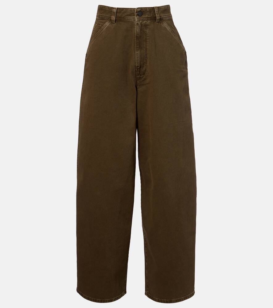 

Джинсы с высокой посадкой и широкими штанинами Lemaire, Moss Green