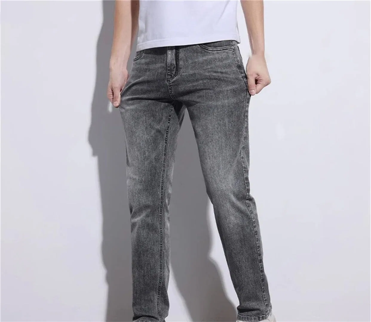 Джинсы Slim Straight Stretch, светло-синий — фото 2