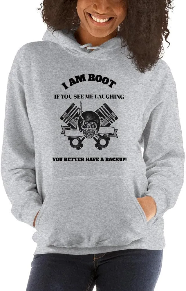 generic Толстовка Unisex I Am Root If You See Me Laughing You Better Have A Backup (черный текст) — фото 3