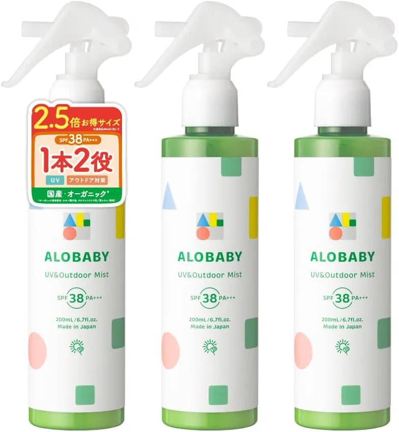 Солнцезащитный спрей ALOBABY SPF 38 для младенцев и детей, 3 флакона