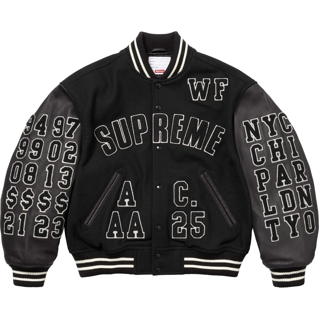 Supreme Похвальная бейсбольная куртка, Black — фото 4
