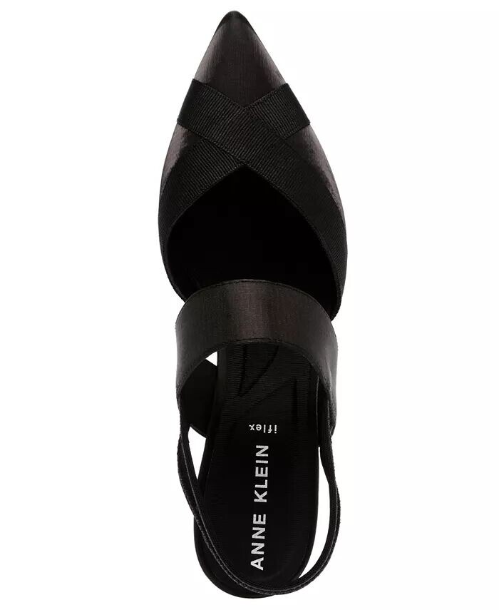 Женские туфли-лодочки на каблуке с открытой пяткой в ​​Ирландии Anne Klein, черный — фото 4