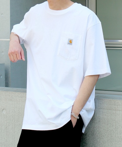 

Футболка с коротким рукавом, свободного кроя, с нагрудным карманом и логотипом Carhartt K87, белый