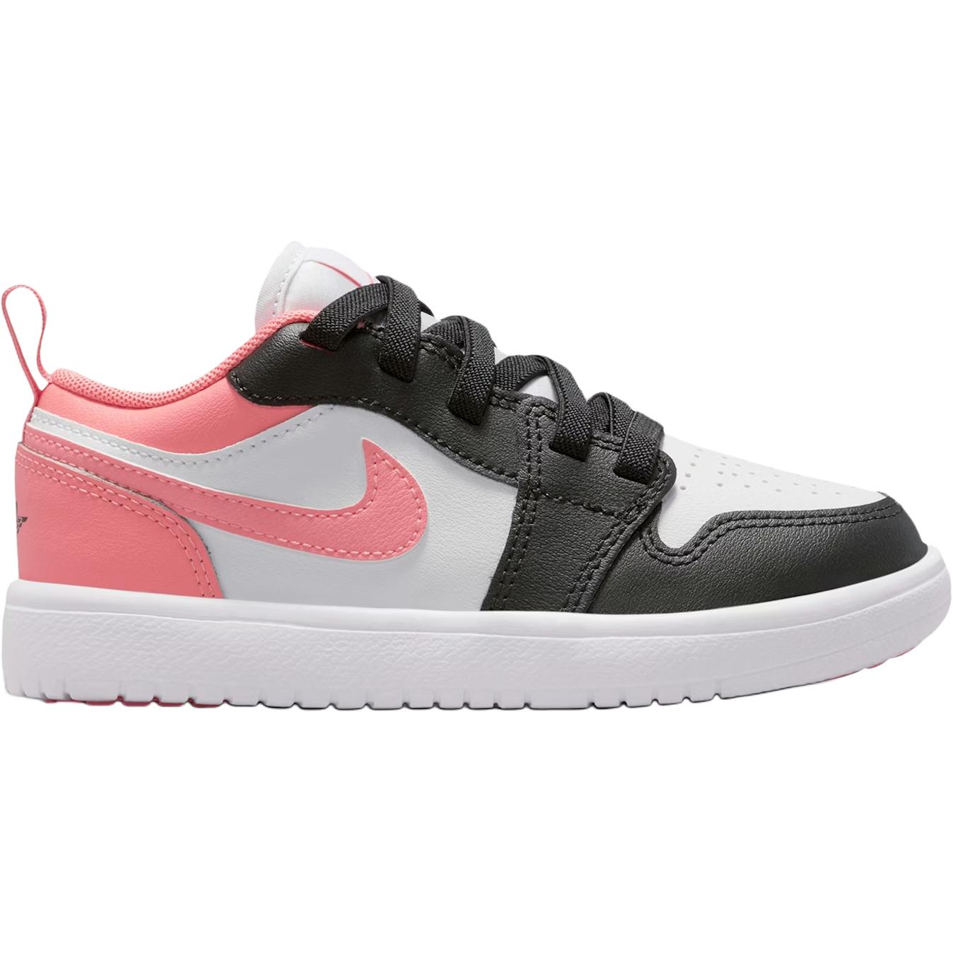Jordan Детские баскетбольные кроссовки Air 1 Low top, белые, черные, розовые — фото 3
