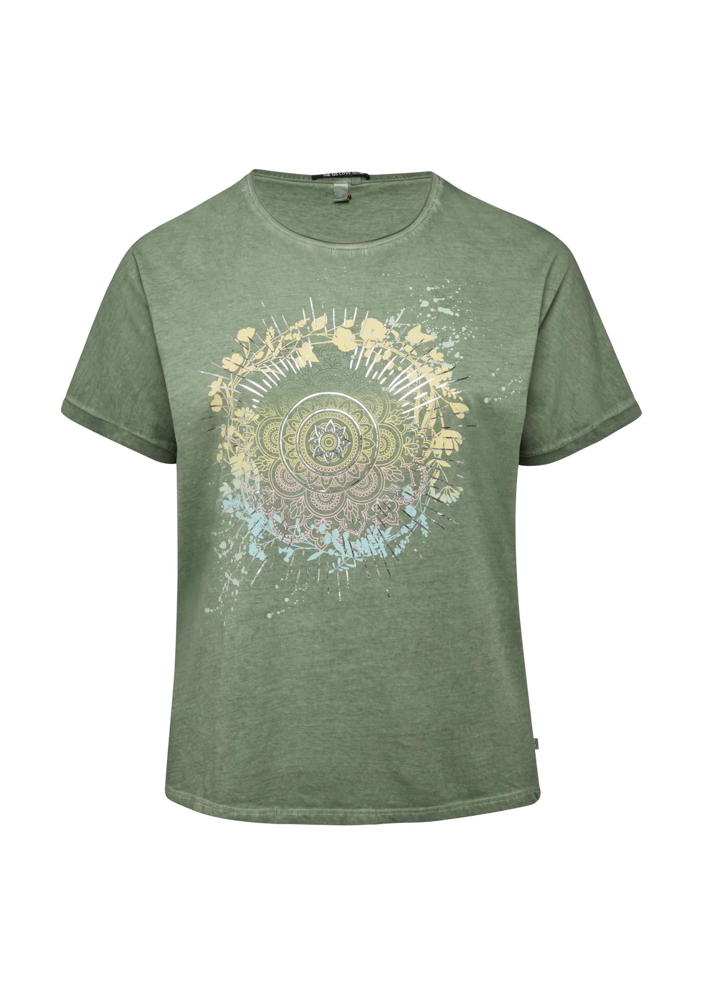 

QS Футболка цвета хаки, мраморно-зеленая, Зеленый, QS Футболка цвета хаки, мраморно-зеленая