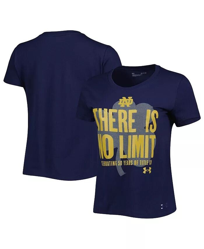 

Женская темно-синяя потертая футболка Notre Dame Fighting Irish Title IX No Limit Under Armour