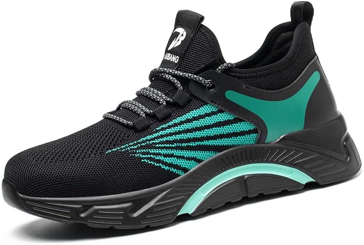 

Легкие противоскользящие кроссовки, дышащий верх из сетки, защита от ударов и проколов, для строителей Honxinm, черный/зеленый