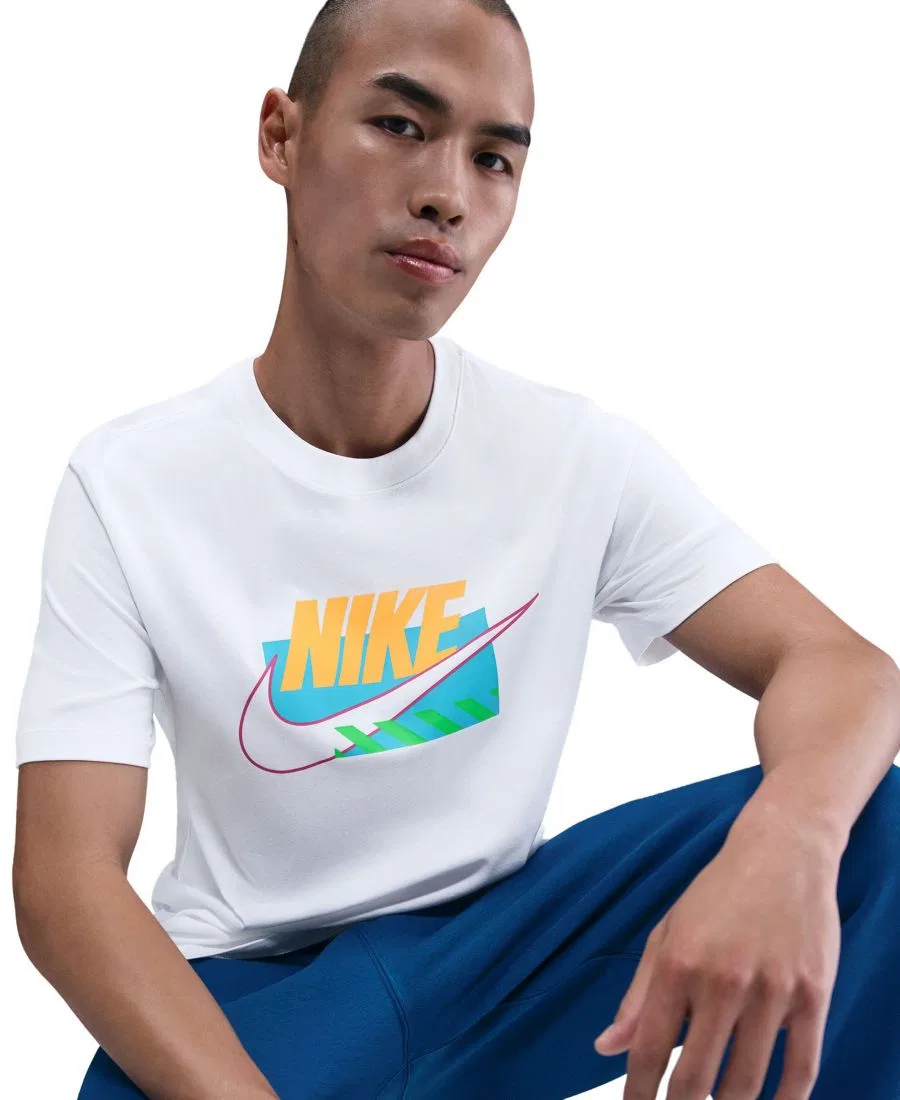 Мужская спортивная футболка с круглым вырезом Nike, White — фото 4
