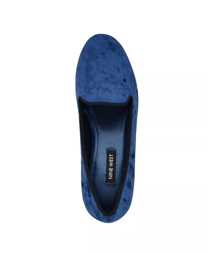 Женские лоферы без шнуровки Renold на плоской подошве с круглым носком Nine West, синий — фото 3
