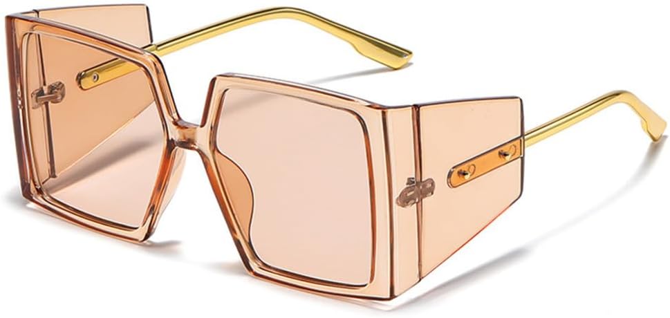 

Винтажные панк-солнцезащитные очки для женщин, большие солнцезащитные очки в стиле стимпанк для мужчин, ретро-очки с защитой от УФ-излучения UV400 MTZJH, Lightbrown-brown