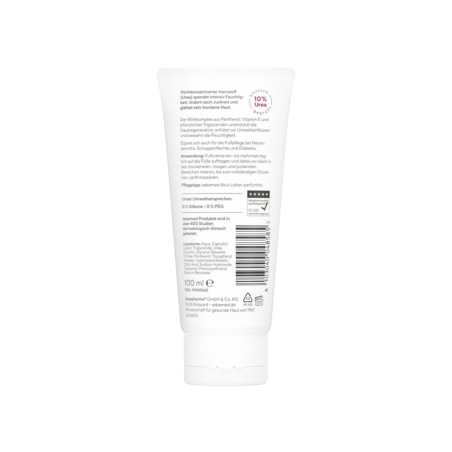 Крем для ног Sebamed Urea 10% Acute без отдушек Sebamed — фото 2