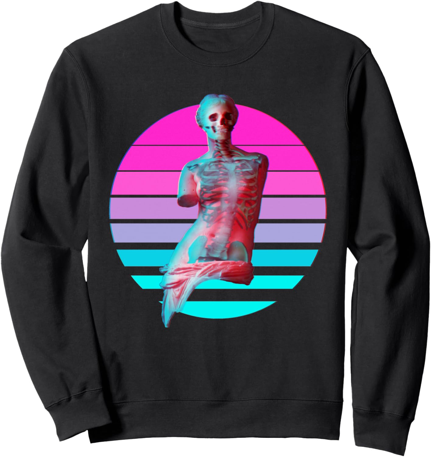 

Толстовка в стиле эстетик-гранж, с изображением скелета Венеры, в стиле вейпорвейв, на тему Хэллоуина 80S & 90S Aesthetic Vaporwave Designs, черный