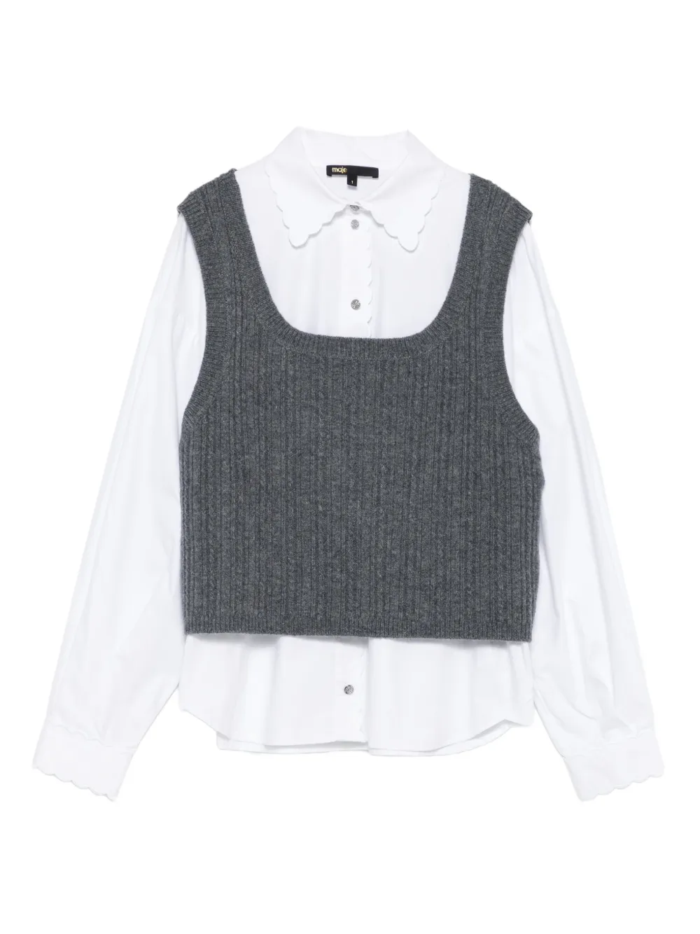 

Многослойная рубашка в рубчик Maje, серый