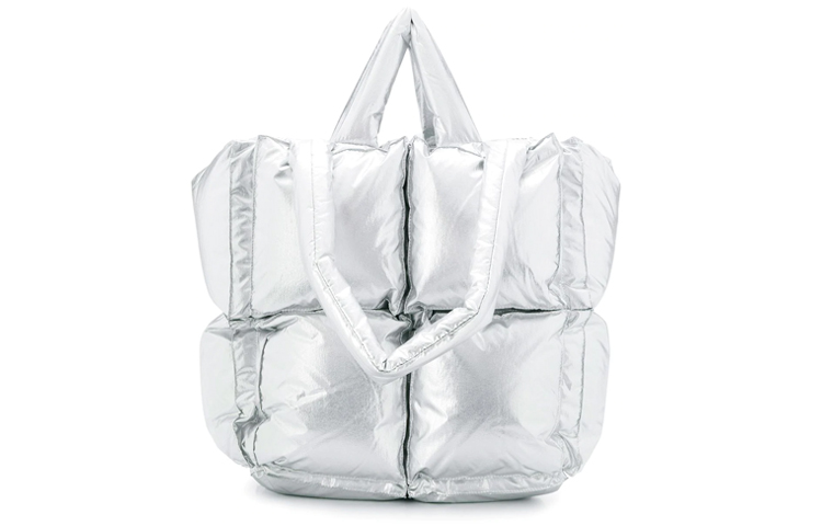 

OFF WHITE Сумка Puffy Нейлон Маленькая Серебряная