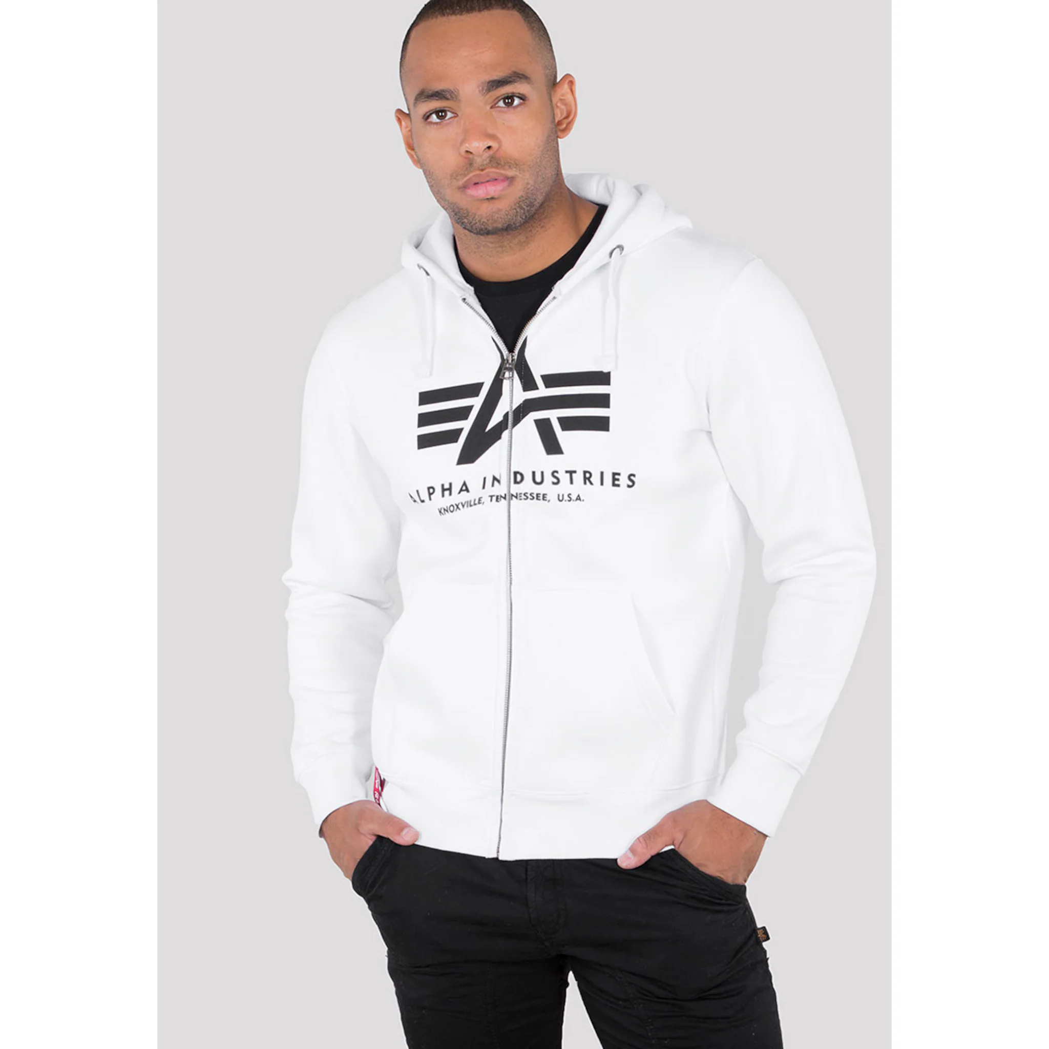 

Толстовка с капюшоном Alpha Industries "BASIC ZIP HOODY", белый