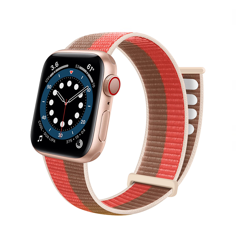 

Penc Iwatch Часы Strap Apple Compatibility Nylon Material 49mm, Two-Section Nylon Hook-and-Loop Strap [Pomelo Pink Wheat]