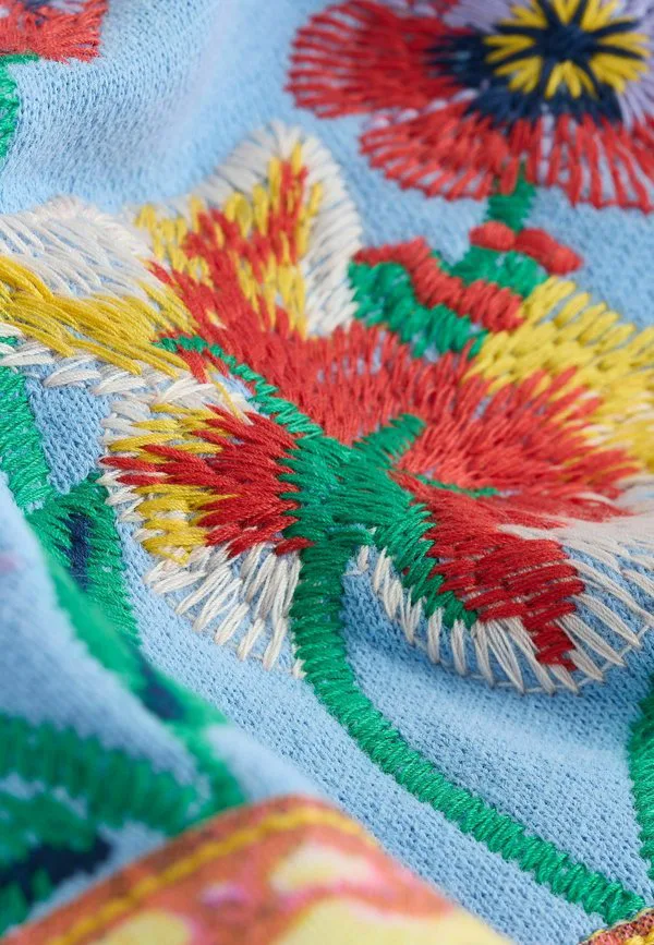 Толстовка Next, Pale Blue Embroidered Tinned Flowers Graphic — фото 3