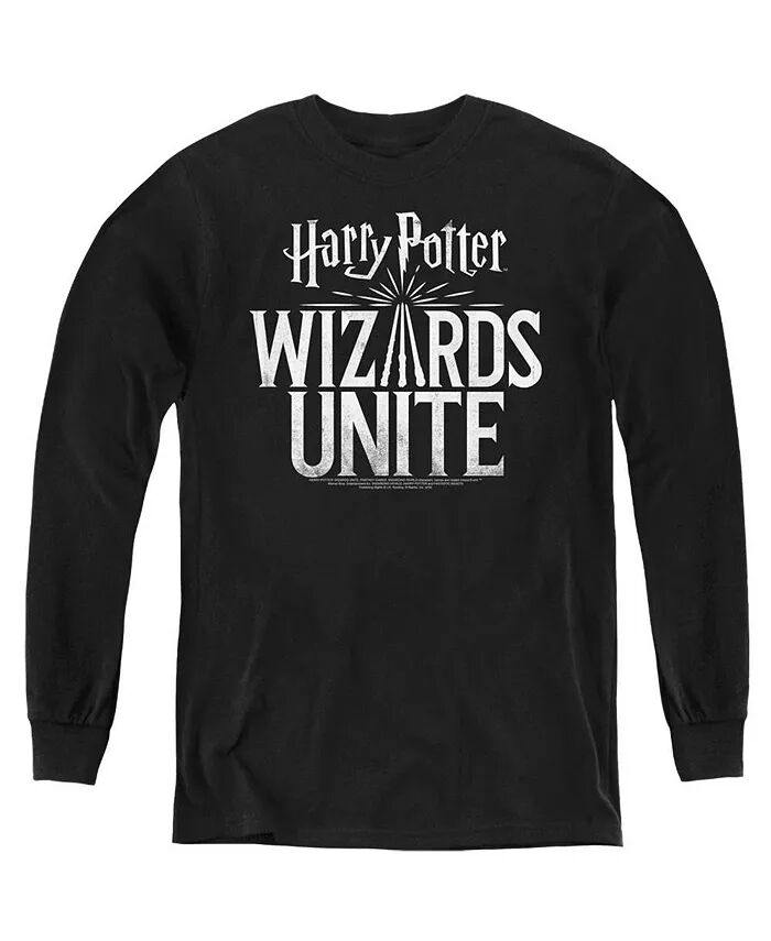 

Футболка с длинным рукавом с логотипом Wizards Unite Youth Harry Potter, черный