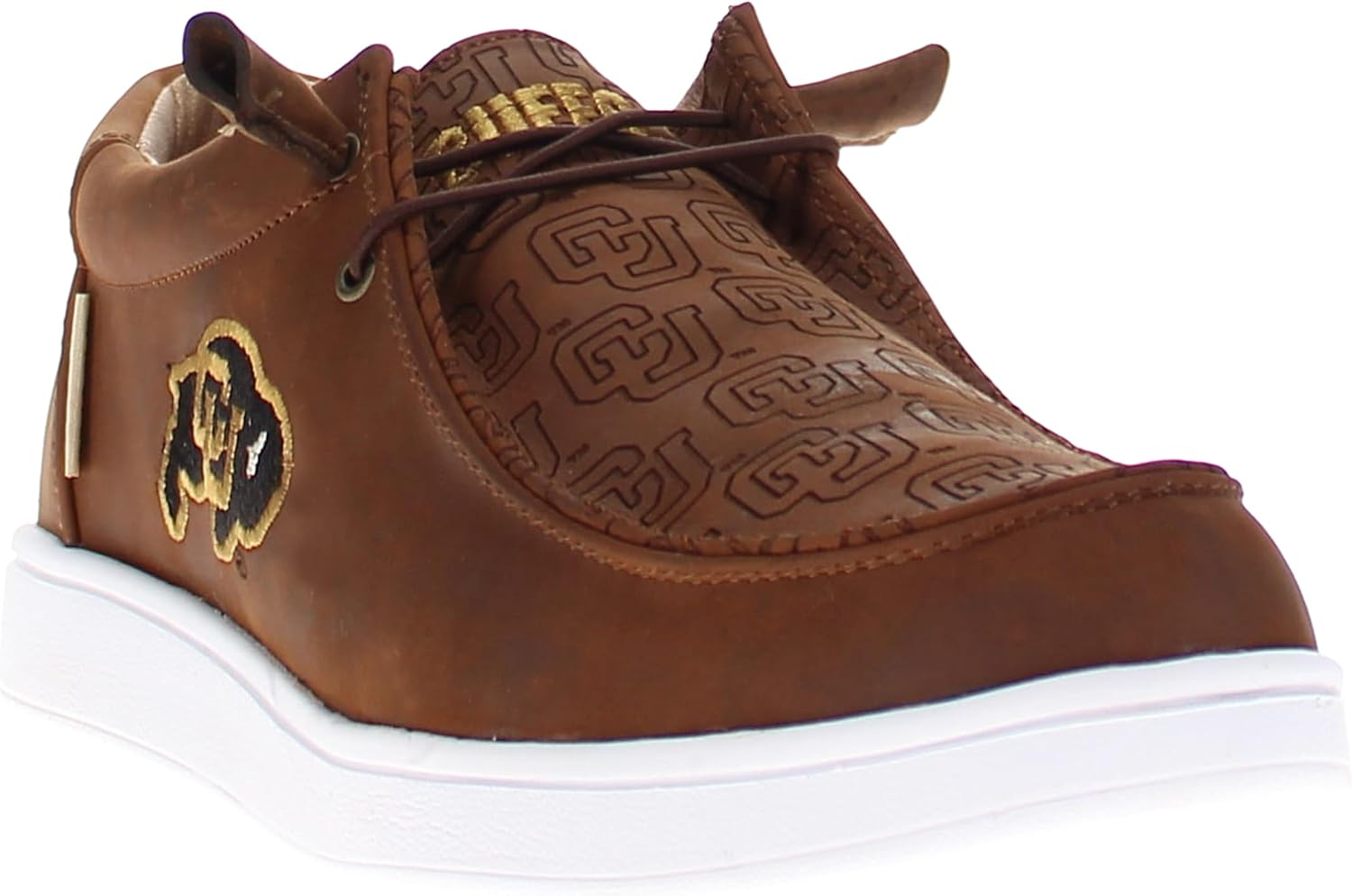 

Мужские слипоны из кожи Vaccari Mitchell с вышивкой Лиги NCAA, Удобная и легкая повседневная обувь, Colorado Buffaloes