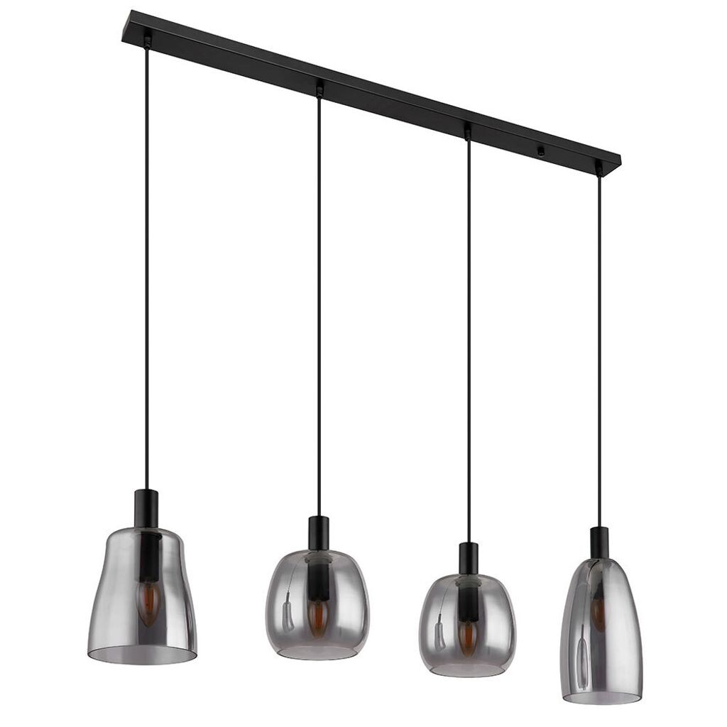 

Подвесной светильник, черный металл, дымчатое стекло, H 120 см. Globo Lighting