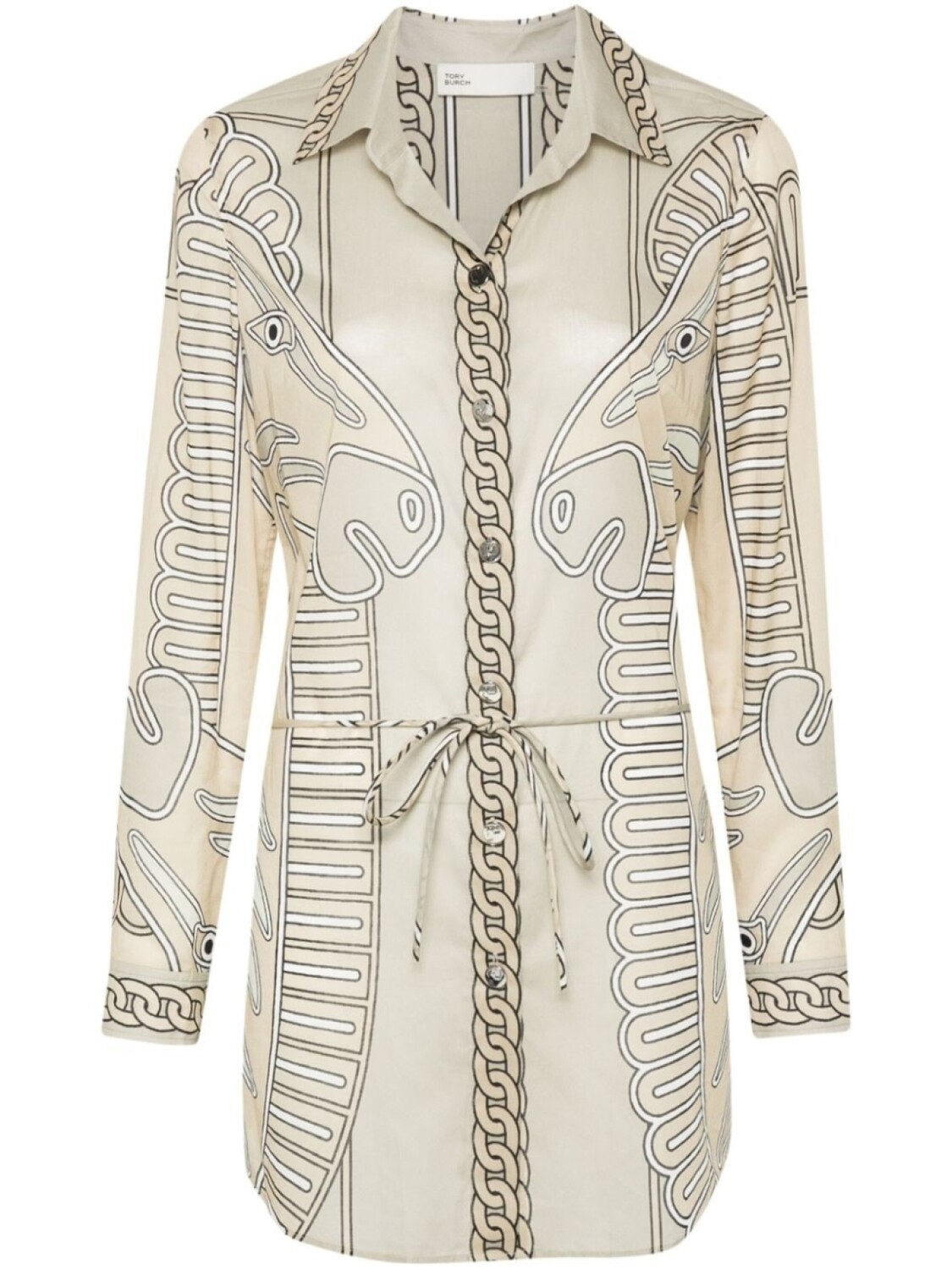 

Tory Burch рубашка с распашным воротником, нейтральный цвет