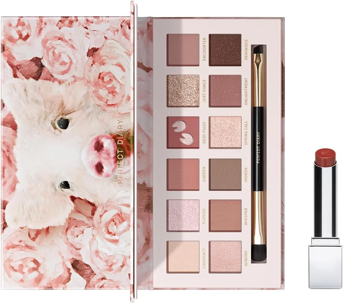 Набор для макияжа Rose Eyeshadow & Lipstick 703 Perfect Diary