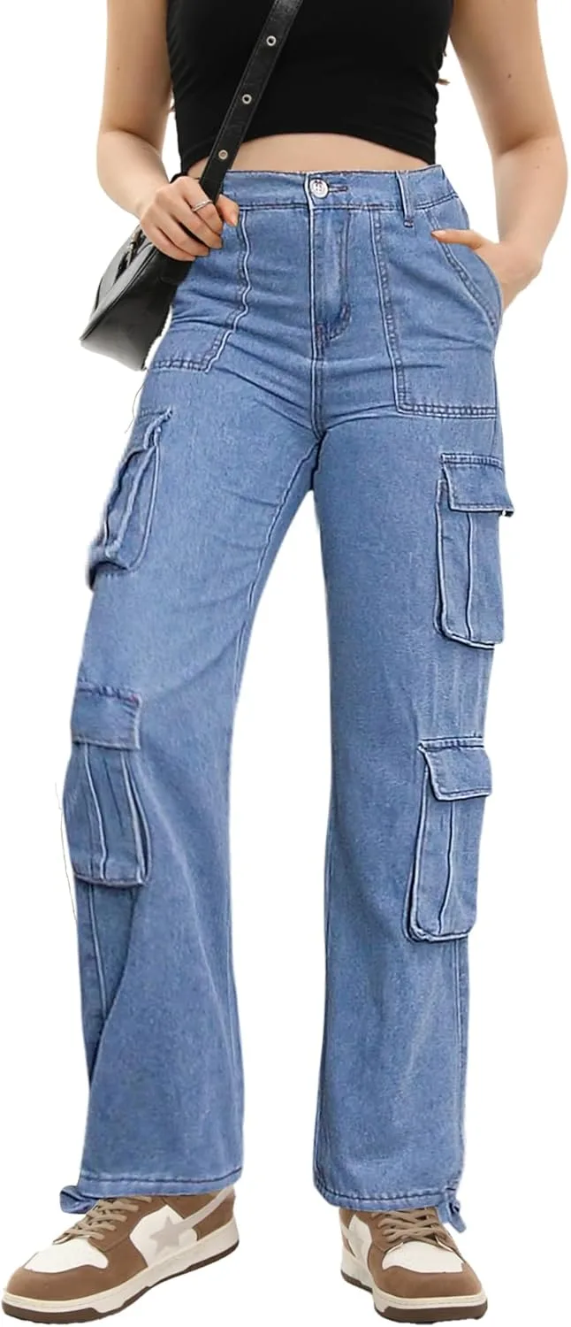 

Женские карго штаны High Waisted Baggy с прямыми штанинами Botten